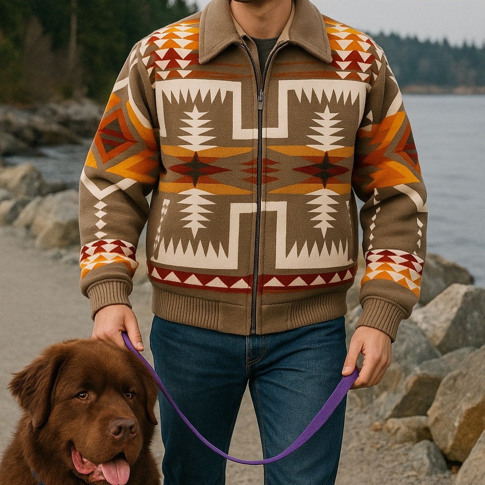 Pendleton Chief Joseph Geometric Patterned Zip-Up… - image 1